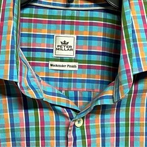 Peter Millar Button Down Shirt Size Large - Weekender Finish